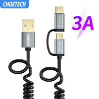 CHOETECH สายชาร์จแบต ชาร์จเร็ว 2-in-1 USB Type C&amp;Micro USB Cable for Samsung S8 1.2m Charge &amp; Sync Cable for Huawei and Other USB C&amp;Micro USB Devices