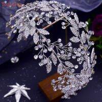 YouLaPan HP398 Rhinestone Leaf Bridal Tiara Wedding Headband Metal Wedding Hair Jewelry Luxury European Style Women Tiara