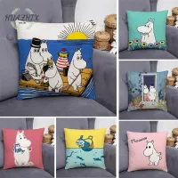 Hippo Moomines Pillow Cover Home Decor Accessories Decorative Pillows for Sofa Car Living Room Pillowcase Childrens Bedding