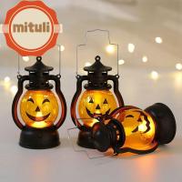 MITULI 1pc สยองขวัญ สำหรับปาร์ตี้ที่บ้าน DIY เครื่องประดับ พร้อมแขวน ตะเกียงน้ำมัน ไฟ LED โคมไฟฟักทอง ตกแต่งฮาโลวีน