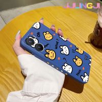 Jlingji เคสสำหรับ VIVO Y35 5G Y56 5G เคสโทรศัพท์ดีไซน์ใหม่บางลายการ์ตูนน่ารักลายกระต่ายเคสป้องกันขอบสี่เหลี่ยมเคสนิ่มเคสปลอกซิลิโคนเคสกันกระแทก