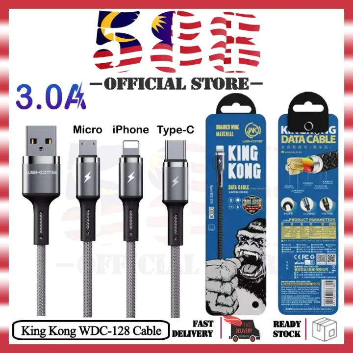 Wk King Kong Data Cable Wdc Lightning Micro Type C A Meter