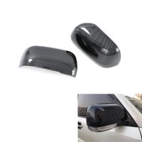 1 Pair Glass Mirror Cover Trim Frame Side Mirror Caps Car Carbon Fiber Car Styling Rearview Side for Mitsubishi Pajero 2007-2019