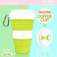 Collapsible Silicone Hot/Cold Cup แก้วน้ำซิลิโคนแบบพับได้ เก็บความร้อน/เย็น 550 ml.Cheers