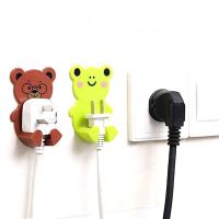 1PCS Home High Quality ABS Material Cute Cartoon Hook/Sturdy Durable Wall Mounted Power Cord Plug Bracket/Cartoon Animals Self-Adhesive Shelf Hook/ Socket Storage Rack Holder