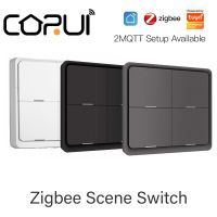 CORUI Tuya ZigBee 4 Gang Wireless 12 Scene Switch Push Button Controller Battery Powered Automation Scenario for Tuya Devices