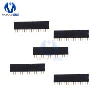 10Pcs Single Row Straight Female Pin Header 2.54mm Pitch Strip Connector Socket 15Pin 15 Pin 1X15