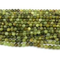 Veemake Tsavorite Green Garnet Natural Gemstones Crystal DIY Necklace Bracelets Earrings Faceted Round Beads For Jewelry Making