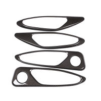 4Pcs Carbon Fiber Style Abs Plastic For Alfa Romeo Giulia 2017 2018 Car Chrome Interior Door Handle Frame Cover Trim Accessori