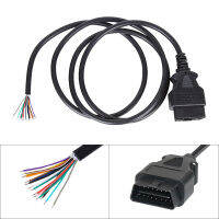 1Ft 12โวลต์16Pin รถ OBD2สแกนเนอร์วินิจฉัยชายส่วนต่อขยายสายเคเบิ้ล