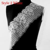 3 Yards Black&amp;White Crafts Floral Eyelash Lace Trim Sewing Dress Making