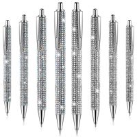 8Pcs Cute Pen Bling Diamond Pens Christmas Rhinestones Gift Metal Ballpoint Pens Fancy Sparkly Crystal Pens