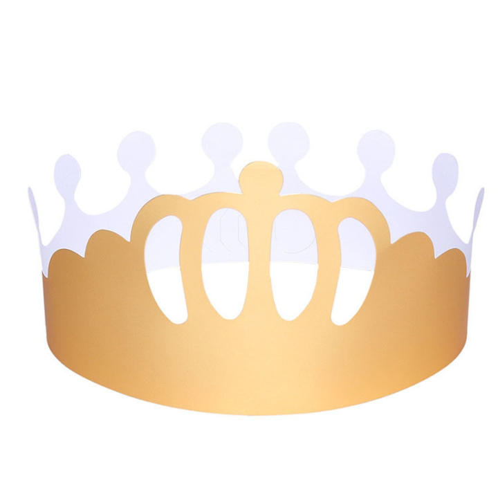 100PCS Paper King Crowns Top Hat Gold Foil Tiara Party For Baby Shower ...