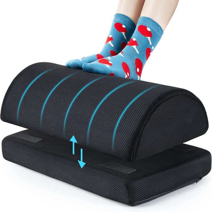 1-pcs-foot-rest-under-the-work-desk-black-double-layer-adjustable-footstool-memory-foam-suitable-for-office