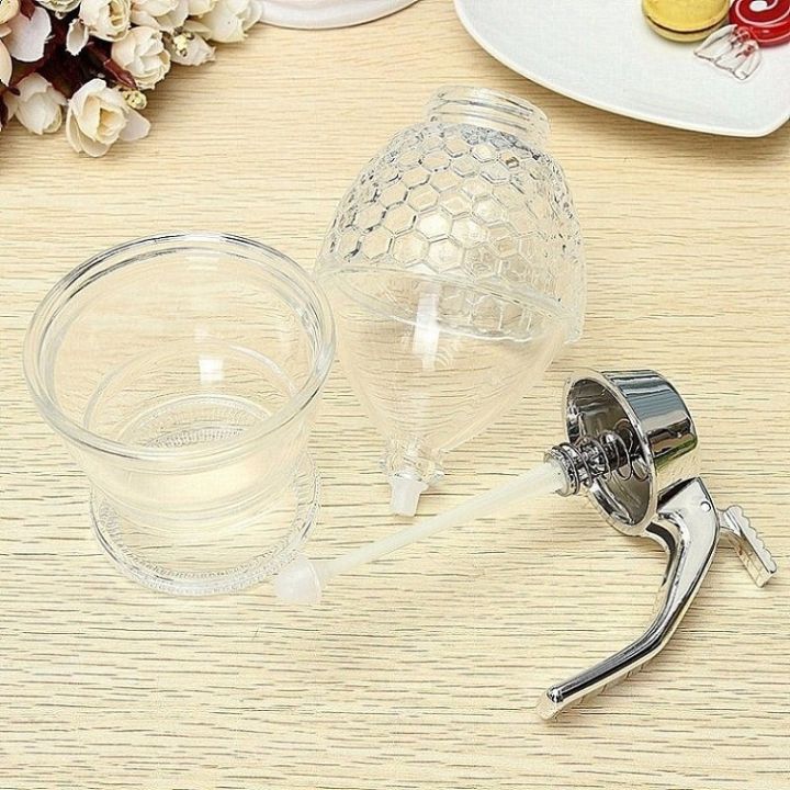 new-bottle-transparent-honey-storage-container-honey-dispenser-and-container-glass-crystal-honey-dispenser