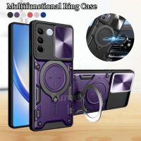 กล้องเลื่อนเคสป้องกันสำหรับ Vivo V27 Pro V23 V21 5G V27E Y02 Y02A Y02T Y16 Y21ฝาแข็ง Y21S Y21T Y21G Y33S Y33T 4G แหวนหุ้มเกราะขาตั้งทนทานกันกระแทก