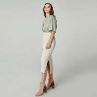 Basic Knitted Pencil Skirt-TAKTAI