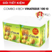 Combo lốc 4 Khăn giấy ăn Premier VinaTissue 100 tờ