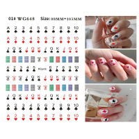 3D Sticker Decals Hearts Clubs And Spades Poker Design Wraps Decorations Flowers Leaf Lines Nail Manicures Foils Manicures Tips