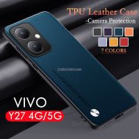 สำหรับ Vivo Y27เคสโทรศัพท์เนื้อนิ่ม TPU หนังเนื้อสัมผัส4G สำหรับ VIVOY27 5G เคสกันกระแทกแฟชั่นสำหรับ VIVO-Y27 Y 27 2023ฝาหลัง