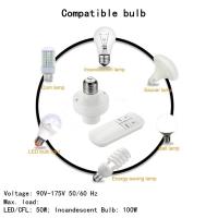 5810ชิ้นการควบคุมระยะไกลไร้สายการควบคุมระยะไกลที่มีการควบคุมระยะไกลสมาร์ทหลอดไฟอะแดปเตอร์ E27ผู้ถือโคมไฟฐาน