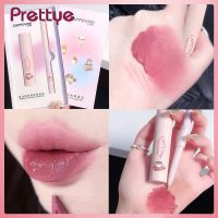 Prettye ชุดลิปกลอสผิวด้าน + ลิปสำหรับแต่งหน้าปากกาดินสอเขียนขอบปาก2ชิ้นลิปสีนู้ดโคลนเครื่องสำอางเคลือบลิปคอนทัวร์กันน้ำยาวนานยาวไม่ซีด