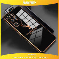 HANNEY สำหรับ HUAWEI P40 P30 Pro Mate 40 30 20 Pro P30เคสโทรศัพท์เบาบางชุบกวาง Soft ซิลิโคน Anti-Fall กันกระแทกทนเหงื่อ Straight Edge ฝาหลัง SSDD-02