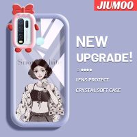 เคส JIUMOO สำหรับ VIVO Y30เคส Y50 Y30i แฟชั่นทันสมัยเด็กผู้หญิงสีสันสดใสน่ารักน้อยมอนสเตอร์เลนส์กล้องถ่ายรูปแบบนิ่มกันกระแทกแบบใสเคสมือถือเรียบง่ายฝาครอบป้องกันซิลิโคนความคิดสร้างสรรค์โปร่งใส