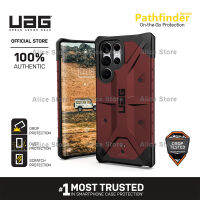 UAG Pathfinder Series Phone Case for Samsung Galaxy S22 Ultra / S22 with Military Drop Protective Case Cover - Wine Red