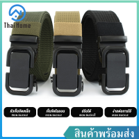 Thai Home เข็มขัด เข็มขัดหัวล็อค เข็มขัดไนล่อน เข็มขัดผ้า เข็มขัดเดินป่าแบบเท่ห์ๆ หัวออโต้ล็อค ปรับสายเองได้