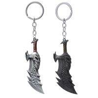 แฟชั่น God Of War 4 พวงกุญแจ Kratos ขวานปีศาจมีดอาวุธ Key CHAIN ​​Chaveiro ผู้ชายคอสเพลย์พวงกุญแจอุปกรณ์เสริมรถยนต์