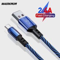 【Taotao Electronics】 2.4A สายชาร์จ USB C เกลียวประเภทการชาร์จอย่างรวดเร็วสำหรับ Huawei Xiaomi Redmi Note Nokia Realme OPPO สายโทรศัพท์มือถือ