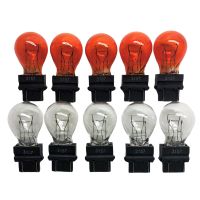 ✤№ 10 PCS Led Bulbs Brake Light Parking 3157 Clear And Amber Tail Signal Brake Light Bulbs Signal Lamp Car Lights