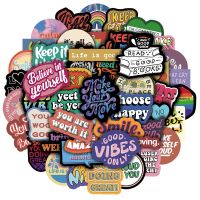 【CW】卐ↂ  10/30/50PCS Inspirational Text Stickers Diary Laptop Luggage Skateboard Graffiti Decals Fun for Kid