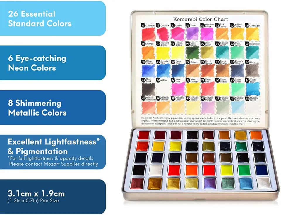 Komorebi Japanese Watercolor Paint Set - 40 Fantastic Colors