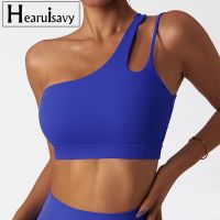 Comfort Single Strap Yoga Bra Chest Pad Running Sports Bra Gym Top Women Stretch Pull Up Underwear Women Vest Fitness Tank Top