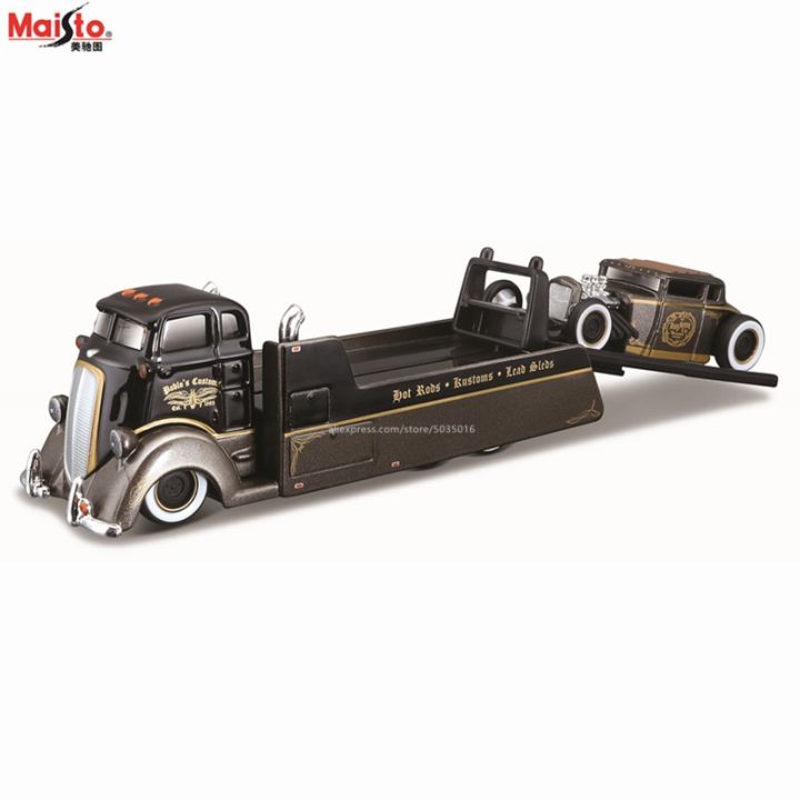 maisto-1-64-coe-flatbed-1929-ford-model-a-design-elite-transport-die-casting-car-model-collection-gift-toy