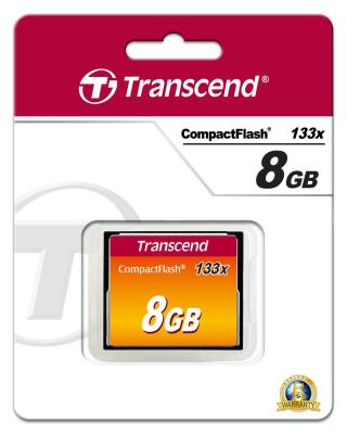 CompactFlash Card 8GB : CF133X : TS8GCF133 : Transcend (สินค้ารับประกัน 5 ปี)