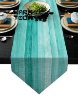 Corinada Turquoise Wooden Board Table Runner Flag Home Party Decorative Tablecloth Runners