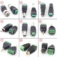 Audio Video Adapter 3.5mm Jack Stereo Connector BNC RAC Male Female Plug AV CCTV Camera Speaker Wire Connectors D1AG