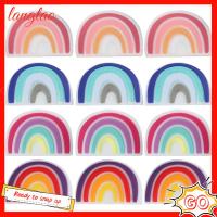 LANGTAO 20Pcs มี5สี ลูกปัดซิลิโคนสีรุ้ง 20ชิ้นค่ะ ลูกปัดคั่นระยะแบบหลวม Flatback แบน สร้อยคอสำหรับผู้หญิง