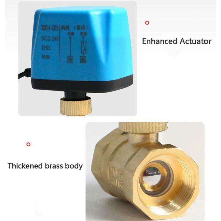 dn15-dn25-normally-closed-mini-electric-ball-valve-220v-12v-24v-2-wire-brass-electric-ball-valve-suitable-for-water-oil-liquid