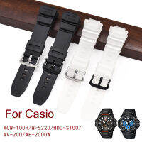 WatchSilicone สำหรับ Casio MCW-100H110 HW-S220HDD-S100 WV-200AE-20002100สายเรซิ่น16มม. นาฬิกาอุปกรณ์เสริม