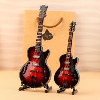 18cm Miniature Electric Guitar Replica With Box Stand Musical Instrument Model Ornament Christmas Gift Home Decoration