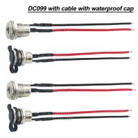 อะแดปเตอร์เชื่อมต่อ DC099 5.5x2.1 มม. 2.5 ตัวผู้ ตัวเมีย พร้อมสายเคเบิล 20AWG 10 ซม. 20 DC-099 พร้อมฝาปิด กันน้ํา 1 ชิ้น