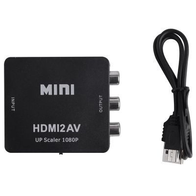 MINI to 3RCA CVBS Composite Video AV Converter Adapter TV PS3 VHS VCR DVD Black