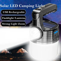 Solar LED Camping Light USB Rechargeable Lamp Flashlight For Outdoor Tente Familiale Camping Portable Lanterns Emergency Lights