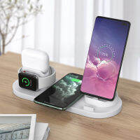 6 In 1 Fast Wireless Charger นาฬิกา Pad สำหรับ 13 12 11 Pro แท่นชาร์จไร้สายสำหรับ 7 6 Se Pro