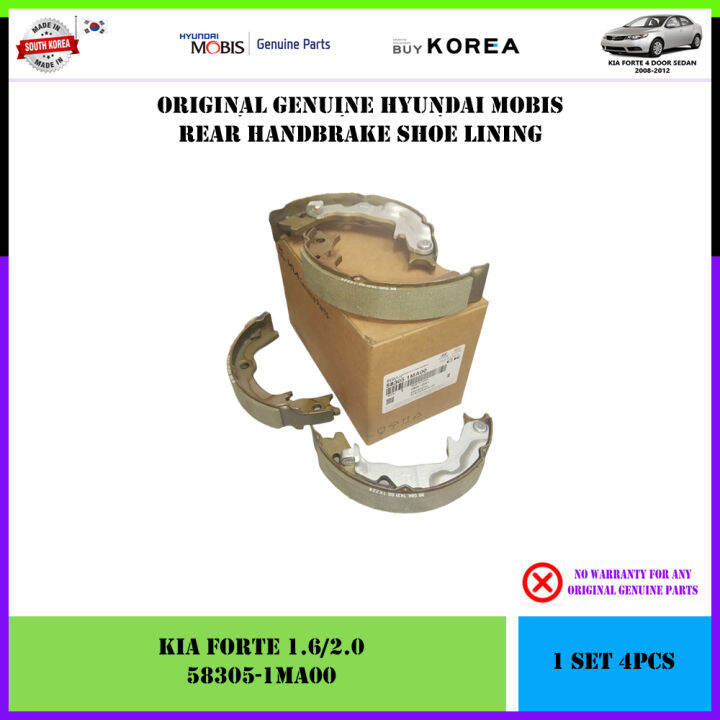 Kia Forte 1.6/2.0 Genuine Hyundai Mobis Rear Handbrake Lining Shoes ...