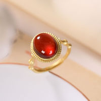 Traditional Handmade 925 Sterling Silver Natural Crimson Amber Ring Size Adjustable Gold Plated Turquoise Band Rings Jewelry